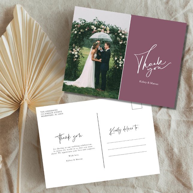 Modern Bröllopsdag Photo Tack | RO Vykort (Skapare uppladdad)