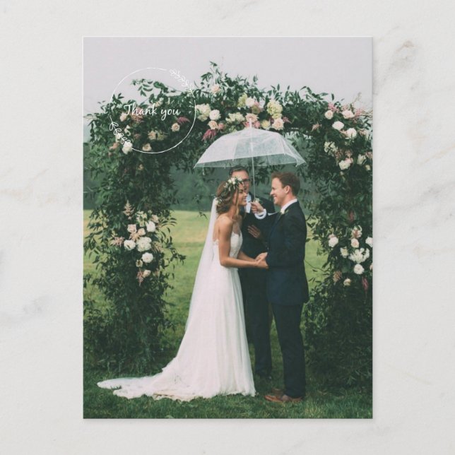 Modern Bröllopsdag Photo Vykort (Framsida)