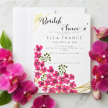 Modern Bröllopsdusch med akvarellblommor
