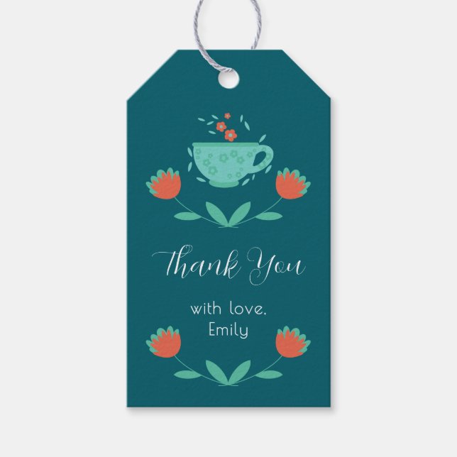 Modern Bröllopsduschar – Eftermiddagste Firar Pres Presentetikett (Framsidan)