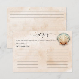 Modern Bröllopsduschrecept för Kustskal Sand Tilläggskort