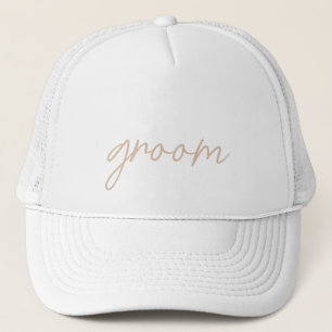 Modern Bröllopsfest Beige Script Keps