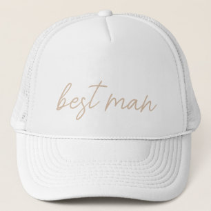 Modern Bröllopsfest Beige Script Keps