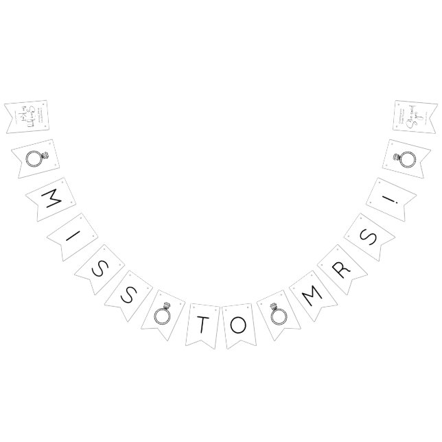 Modern Bröllopsfest för Brud Vimplar (Alla)