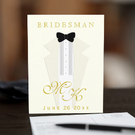 Modern Bröllopsfest Frieri för Bridesman-begäran Vykort