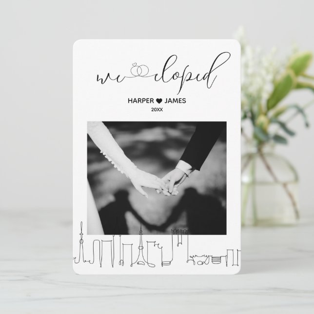 Modern Bröllopsflykt kungörs | Tokyo Inbjudningar (Stående Fram)