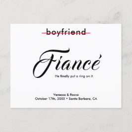 Modern Bröllopsförlovningsannons Meddelande Vykort