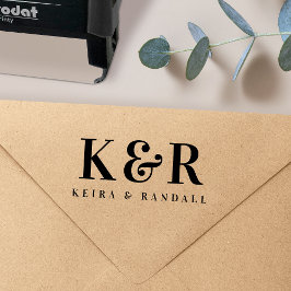 Modern bröllopsförmån för Bröllop Monogram Självfärgande Stämpel