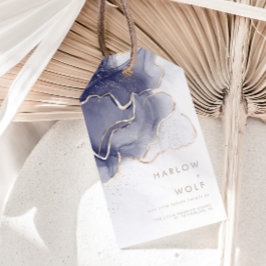 Modern bröllopsförmån för Guld Elegant vid midnatt Presentetikett