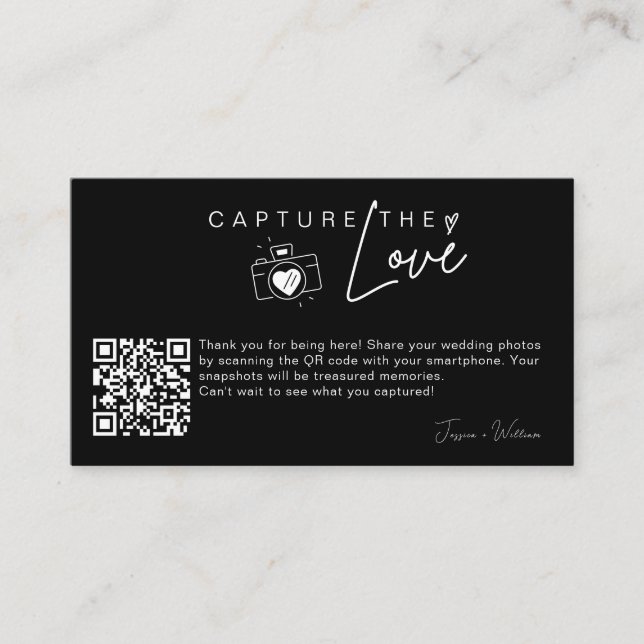 Modern Bröllopsfoto Fånga kärleken Qr Code Tilläggskort (Framsida)