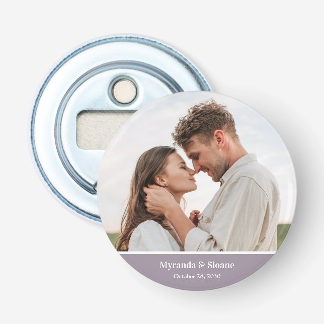 Modern Bröllopsfoto Flasköppnare (Framsidan)