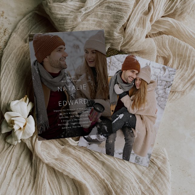 Modern Bröllopsfoto Inbjudningar (Skapare uppladdad)