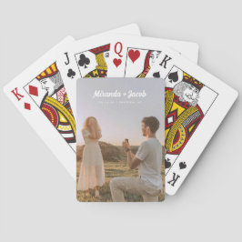 Modern Bröllopsfoto med Anpassade Namn Casinokort