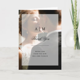 Modern bröllopsfoto med överlägg | Tack Kort