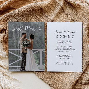 Modern Bröllopsfotografi Elopement Kungörelse Inbjudningar