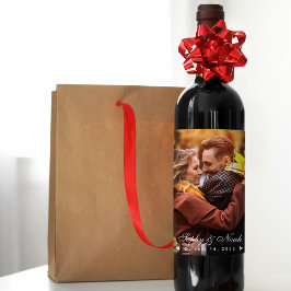 Modern Bröllopsfotografi För Par | Etikettset för  Vinflaska Etikett