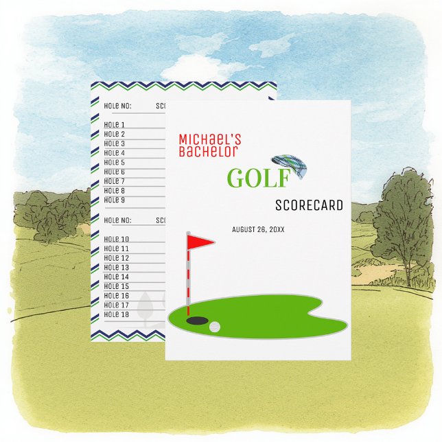 Modern Bröllopsgolfscorekort för Svägerskan  Inbjudningar (Skapare uppladdad)