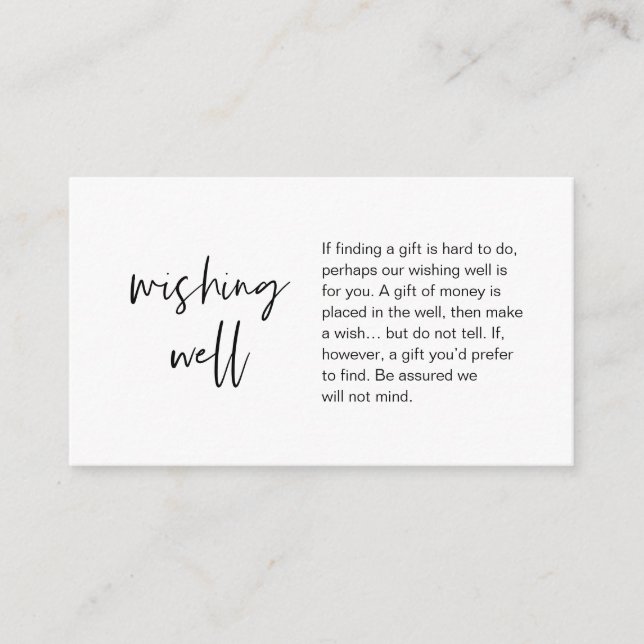 Modern bröllopshjärtans välgångsönskan, Penninggåv Tilläggskort (Framsida)