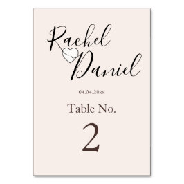 Modern bröllopsinbjudan bordsnummer
