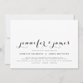 Modern bröllopsinbjudan för fotomodern Elegant-skr Inbjudningar