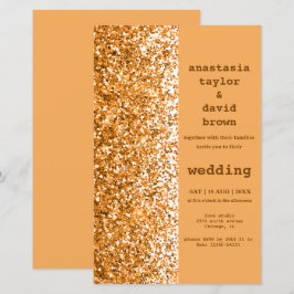 Modern bröllopsinbjudan Guld i Glitter