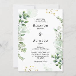 Modern bröllopsinbjudan i Grey Circle Inbjudningar