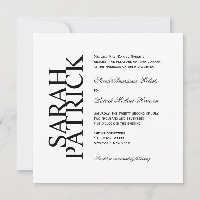 MODERN BRöllopsinbjudan Inbjudningar (Framsida)