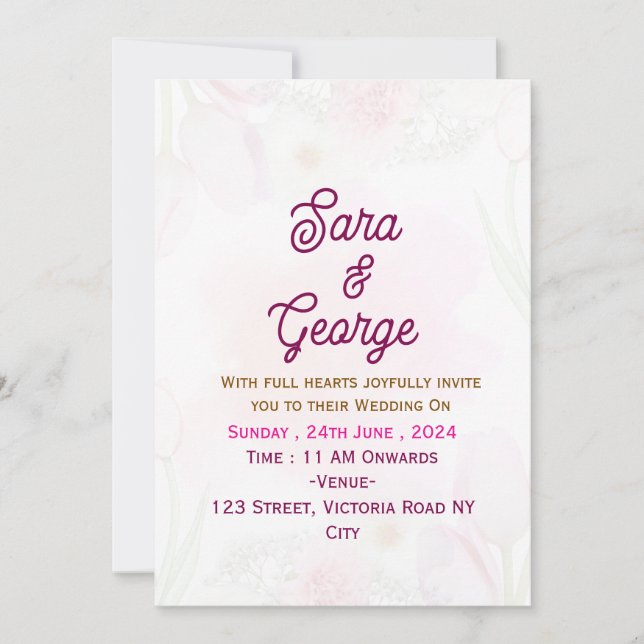 Modern bröllopsinbjudan inbjudningar (Framsida)