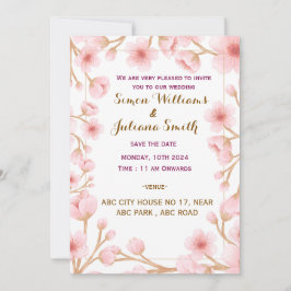 Modern bröllopsinbjudan inbjudningar