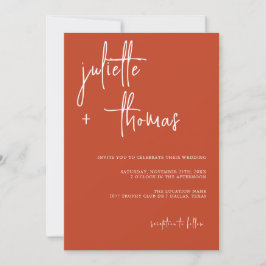 Modern bröllopsinbjudan med Elegant Calligraphy Inbjudningar