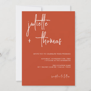 Modern bröllopsinbjudan med Elegant Calligraphy Inbjudningar