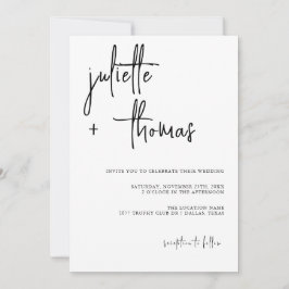Modern bröllopsinbjudan med Elegant Calligraphy Inbjudningar