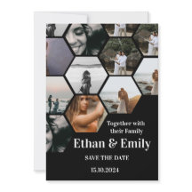 Modern bröllopsinbjudan med foton