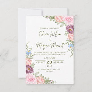 Modern Bröllopsinbjudan med Save the Date OSA Kort