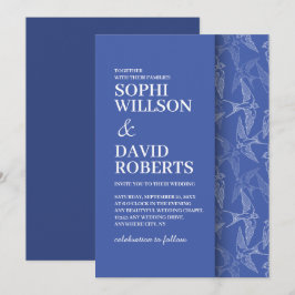 Modern bröllopsinbjudan med svalt mönster inbjudningar