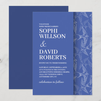 Modern bröllopsinbjudan med svalt mönster inbjudningar