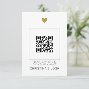 Modern bröllopsinbjudan OSA QR-kod