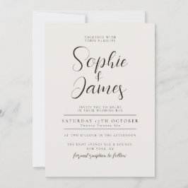 Modern bröllopsinbjudan till minimal Neutralt Inbjudningar