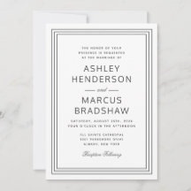 Modern bröllopsinbjudan till Ram i Elegant