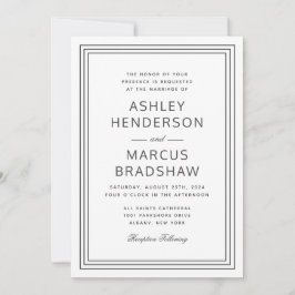 Modern bröllopsinbjudan till Ram i Elegant Inbjudningar