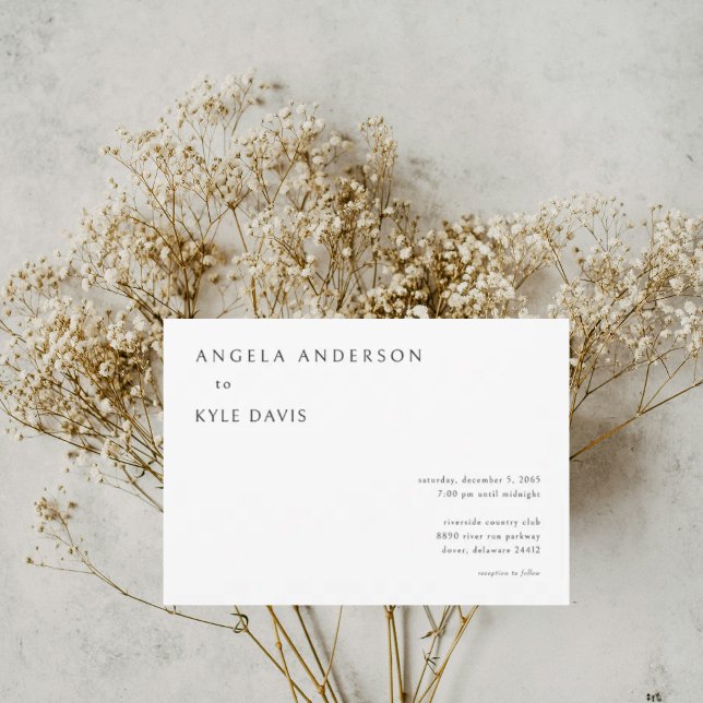 Modern bröllopsinbjudan till Vita brudföräldrar Inbjudningar (Skapare uppladdad)