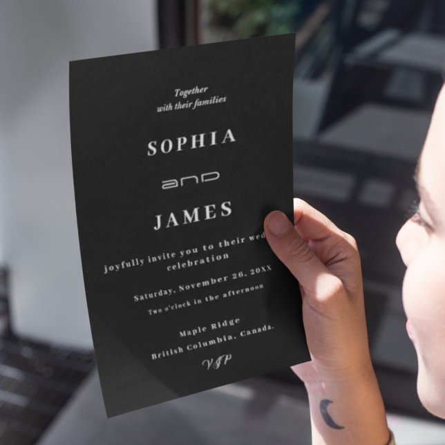 Modern bröllopsinbjudan ( vit och svart ) inbjudningar (Wedding invitation card)