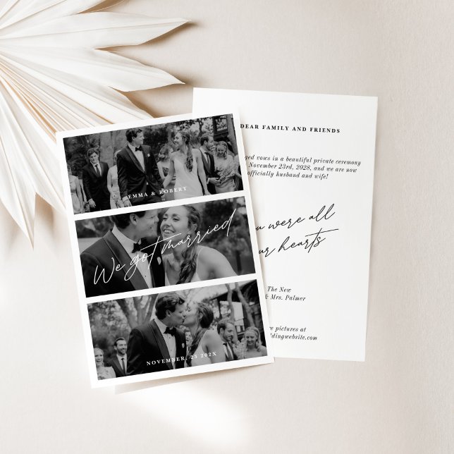 Modern Bröllopskort för Bröllop Förlovningskungöre (Modern We Got Married Wedding Announcements Card)