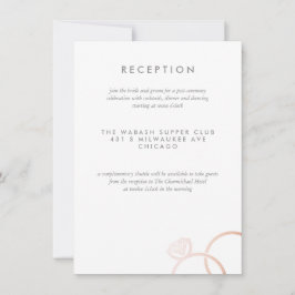 Modern bröllopskort i Ro Guld Ringar Inbjudningar