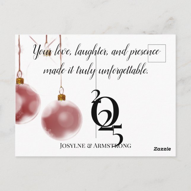 modern bröllopskort vykort (Baksida)