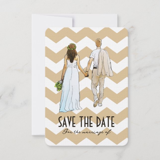 Modern Bröllopskovert Save The Date-kort Spara Datumet (Framsida)