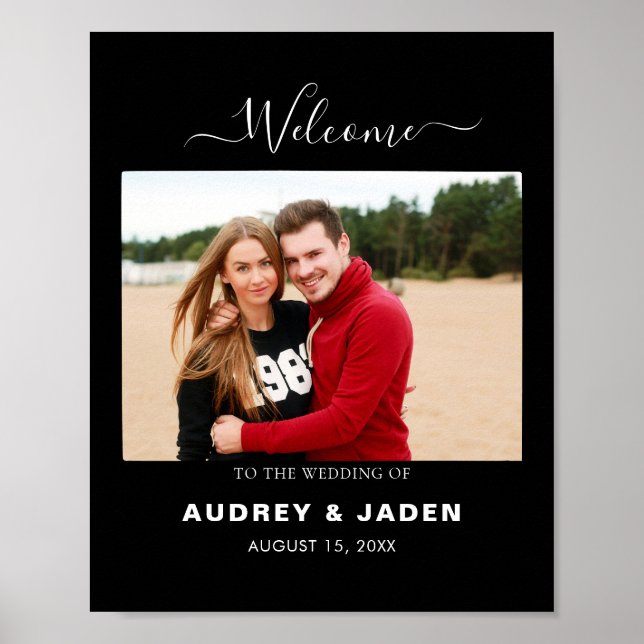 Modern bröllopsmottagning Bröllop Photo Poster (Framsidan)