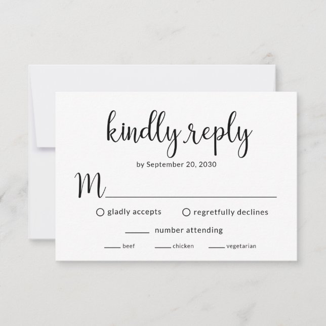 Modern Bröllopsmottagning RSVP-kort OSA Kort (Framsida)
