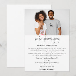 Modern Bröllopsneddragnings Foto Manus Meddelande