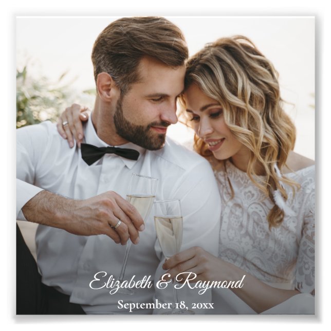 Modern Bröllopspresent Fototryck (Framsidan)